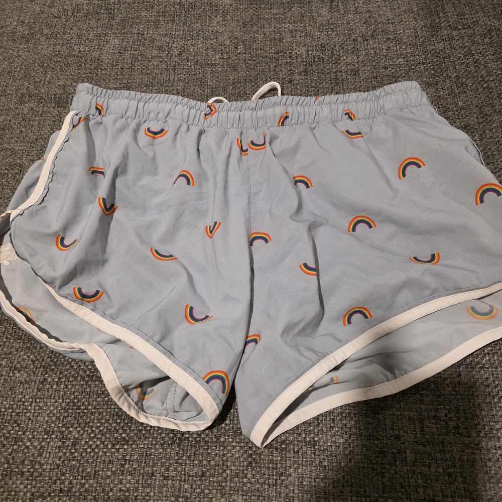 RABBIT BQlue Rainbow Print Women's Shorts